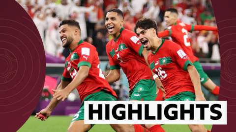 Morocco celebrate beating Spain on penalties