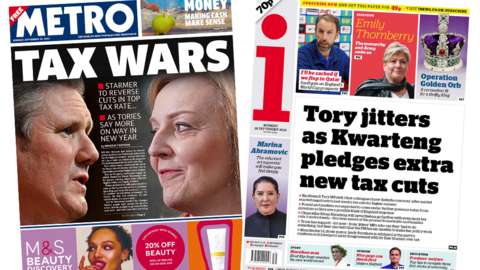 Metro and the i front pages 26 September 2022
