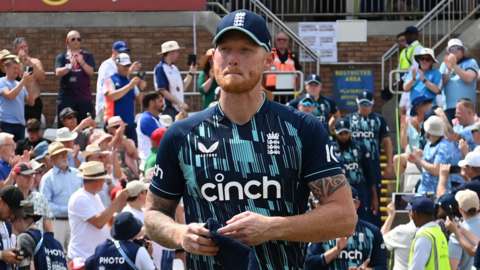 England all-rounder Ben Stokes walks out onto the pitch