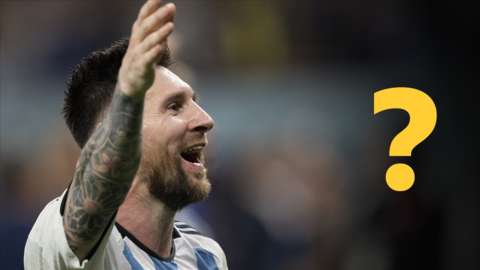 Lionel Messi celebrates scoring for Argentina against Australia