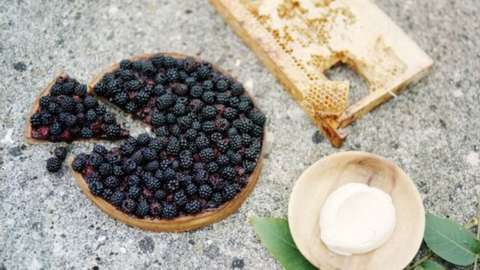 Berry Tart and food