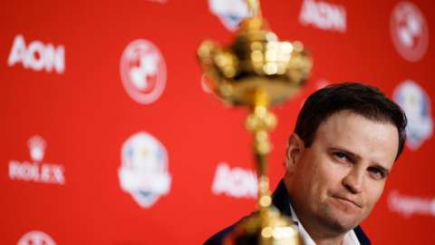 American captain Zach Johnson with the Ryder Cup