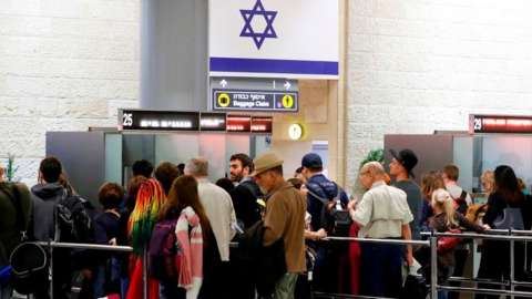 Ben Gurion airport, Israel, passport control - 22 Mar 18