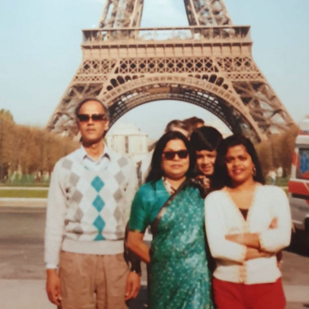 Farah with her parents and siblings in Paris