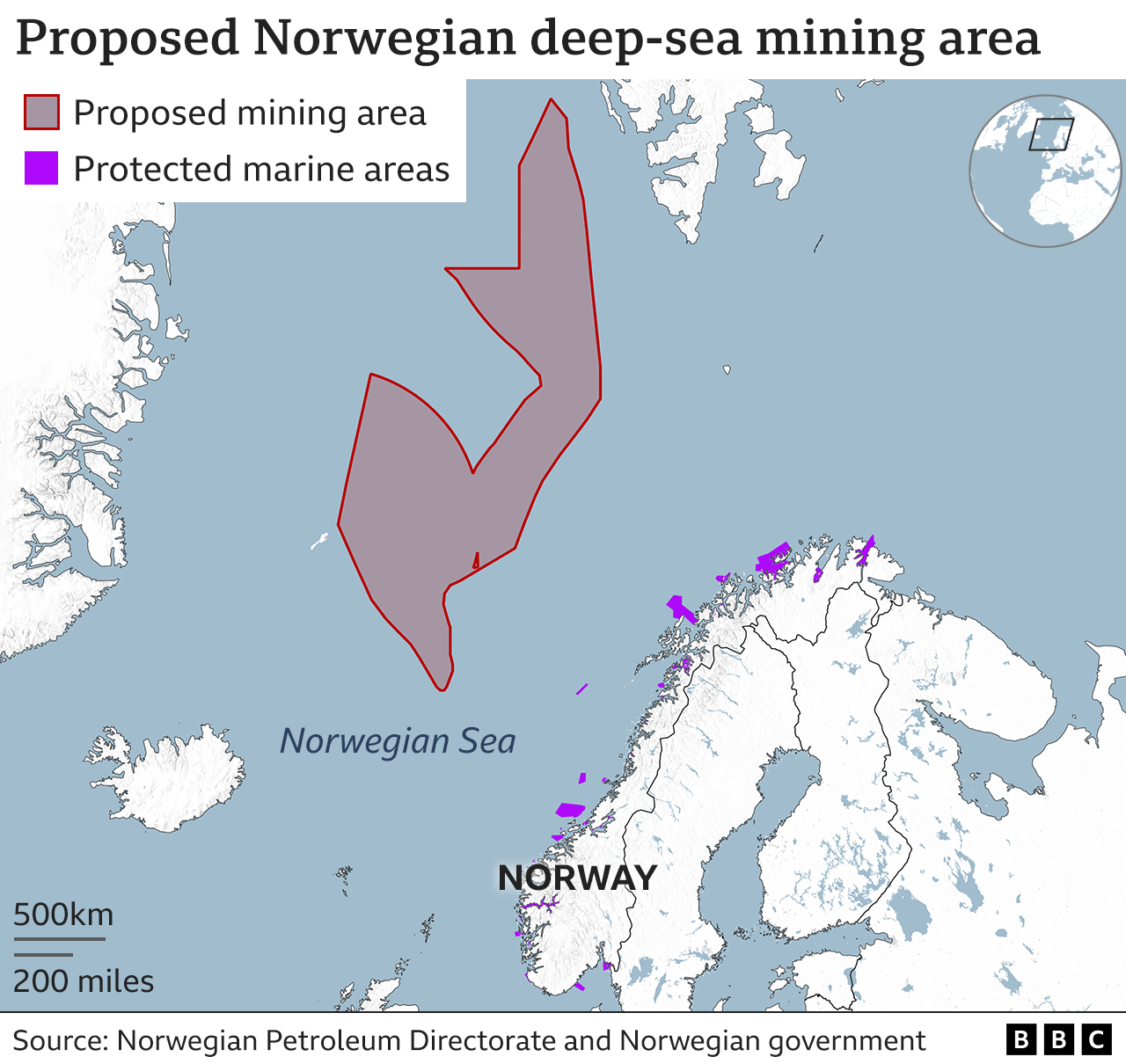 Map showing the proposed area for deep sea mining