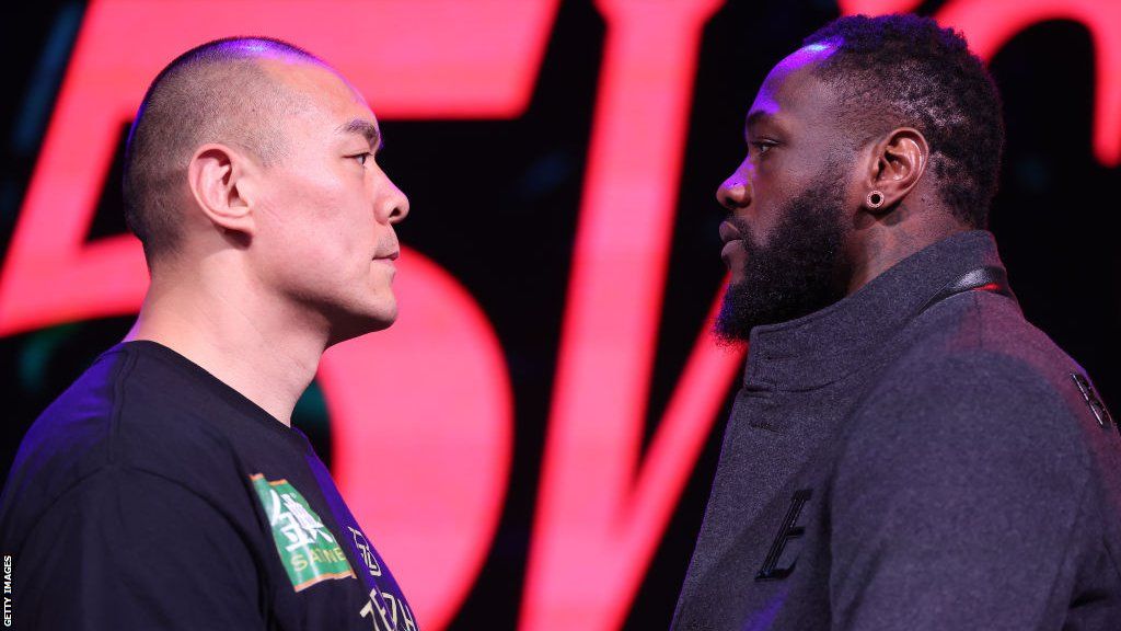 Zhilei Zhang faces off with Deontay Wilder