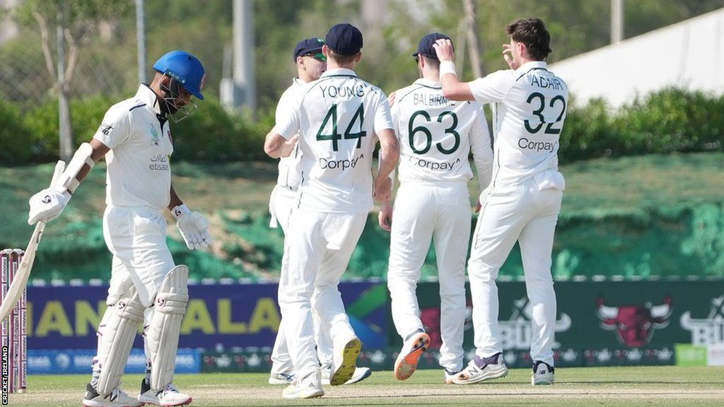 Ireland celebrate an Afghanistan wicket in the Test