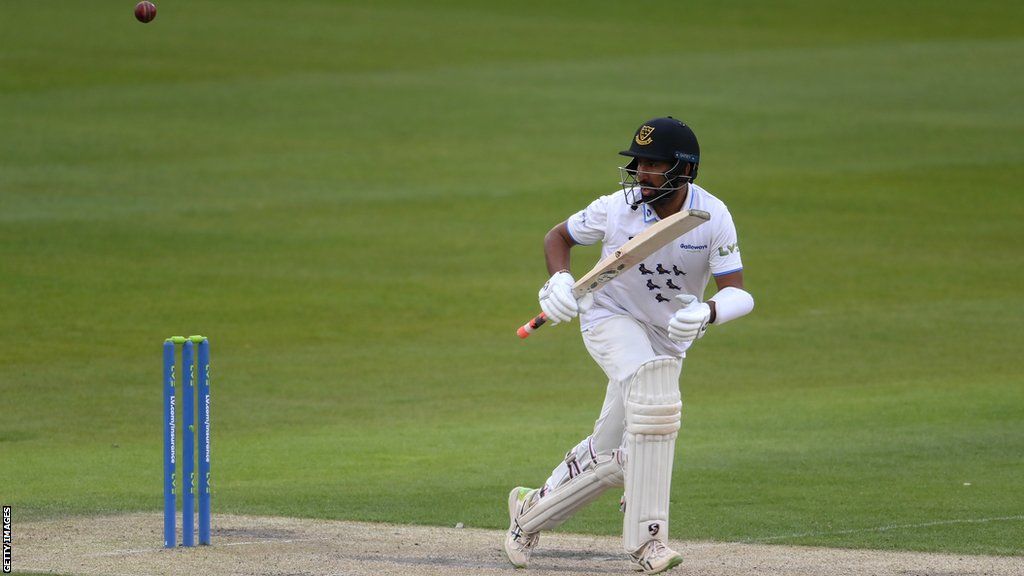 Cheteshwar Pujara batting for Sussex