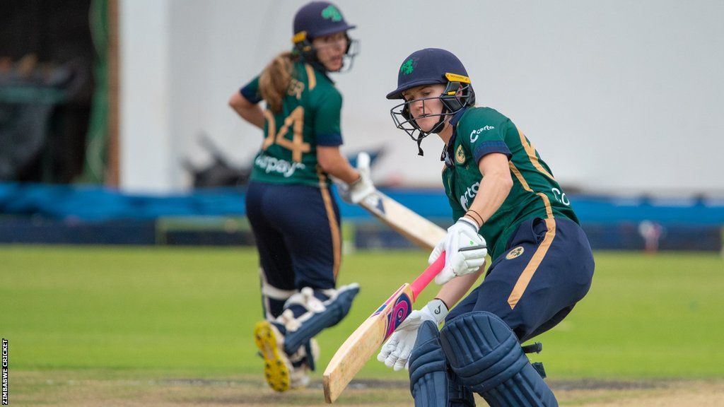 Gaby Lewis and Amy Hunter in action in Harare on Thursday