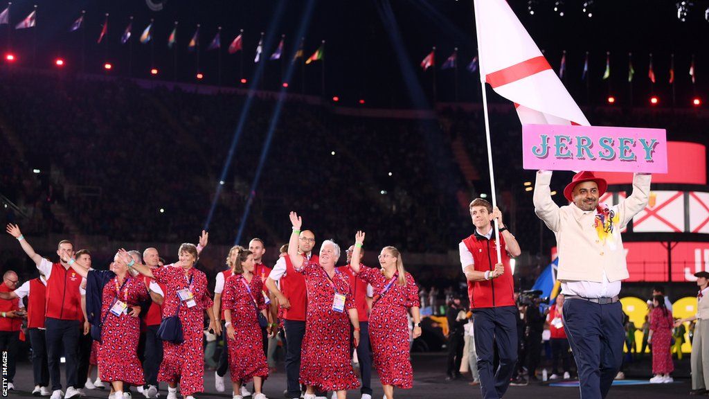 Jersey team at the opening ceremony of the 2022 Commonwealth Games in Birmingham