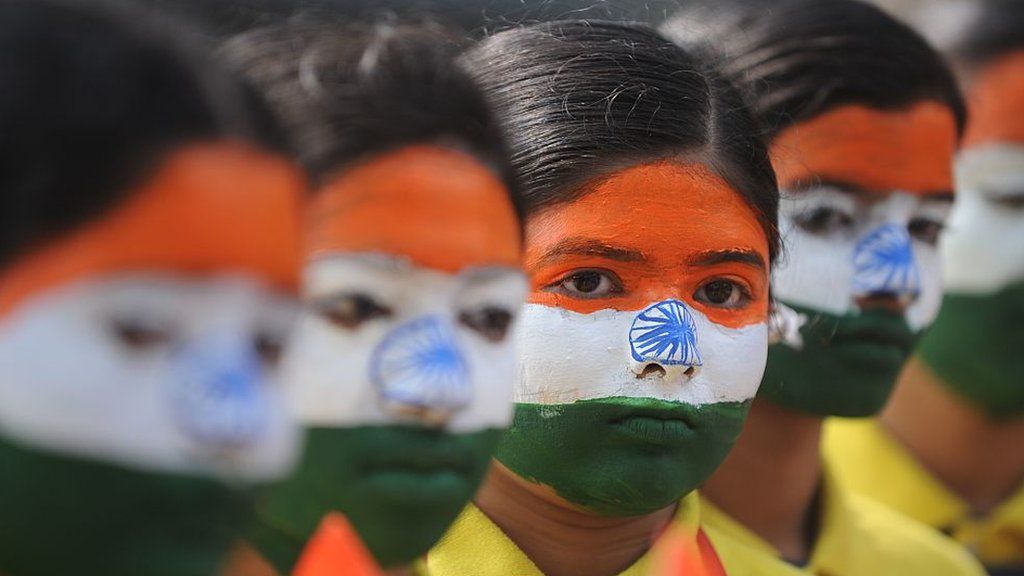 Indian schoolchildren on Republic Day