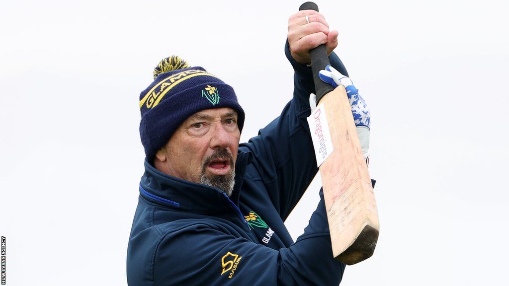 Matthew Maynard wields his bat at Glamorgan training