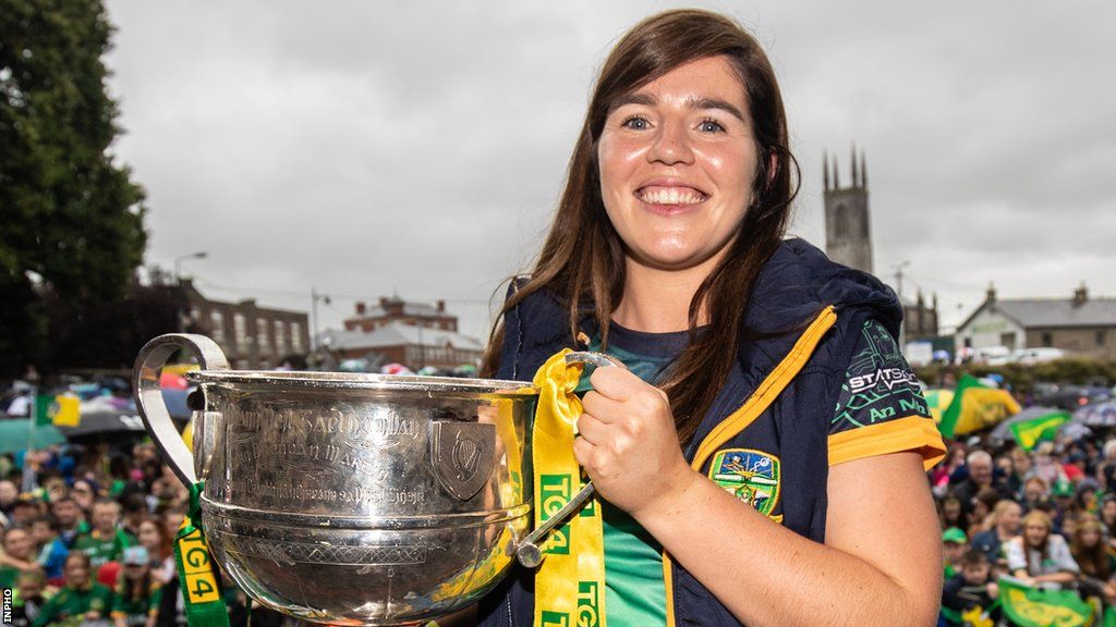 Shauna Ennis celebrates after winning the 2022 All-Ireland Football title with Meath
