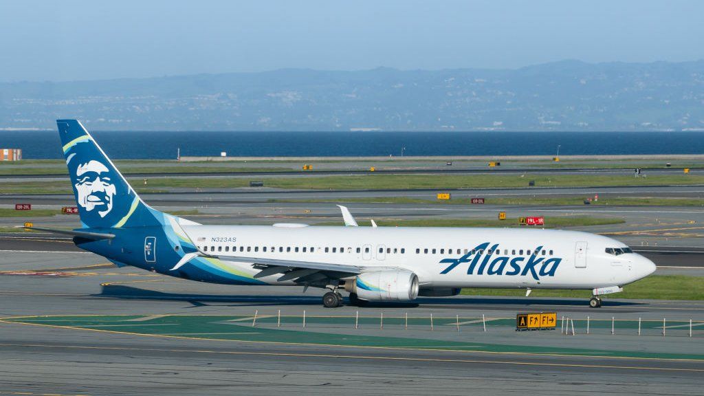 Alaska Airlines Boeing 737-990 prepares for takeoff at San Francisco International Airport on March 16, 2024 in San Francisco, California.