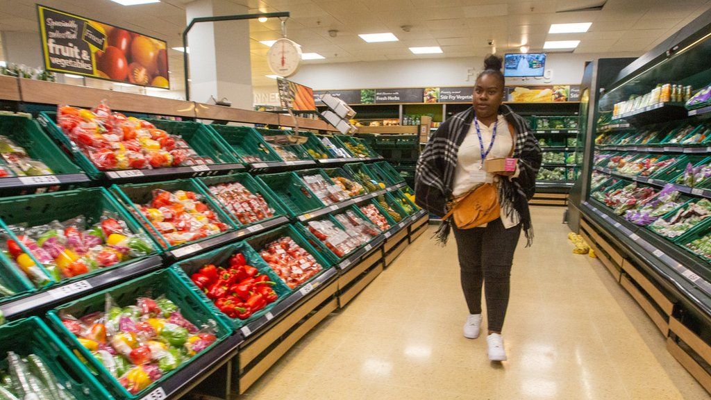 A woman in a supermarket