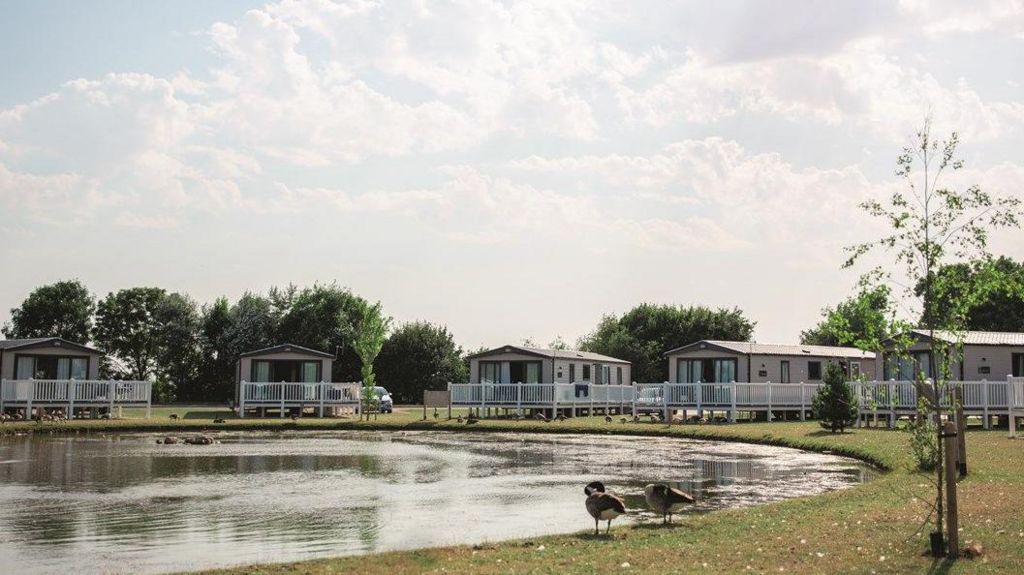 Caravans and lake at Golden Sands at Mablethorpe