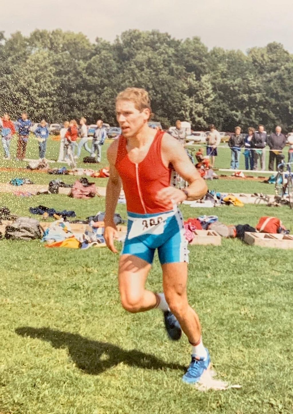 Photo of Stephen running in shorts and a vest before he contracted hepatitis C