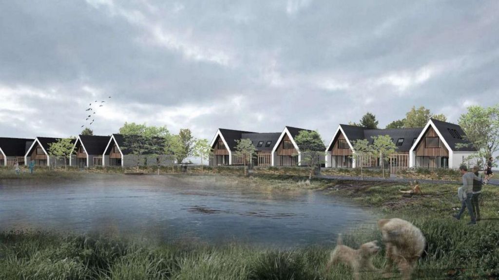 An artist's impression of the planned cottages