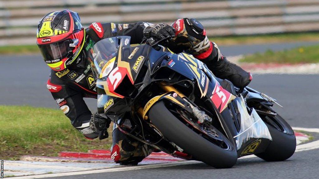 Richard Kerr took victory in a Superbike race at the 2023 Sunflower Trophy