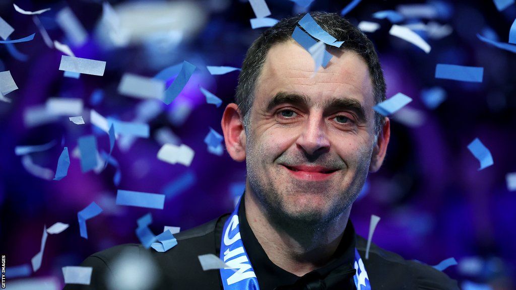 Ronnie O'Sullivan smiles after winning 2024 Masters Snooker at Alexandra Palace