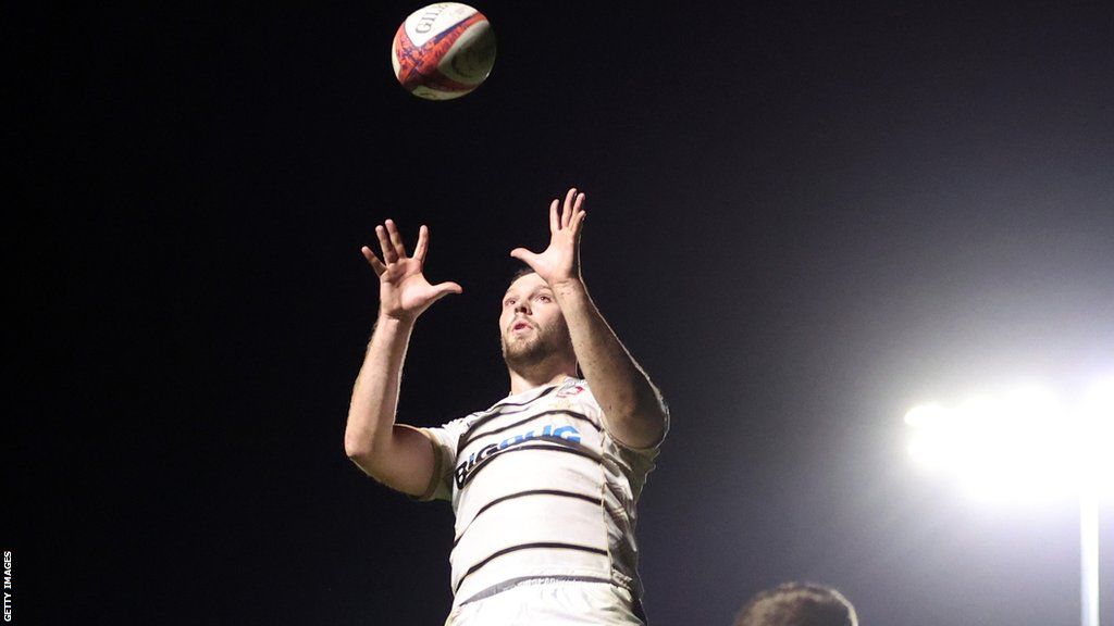 Ben Donnell jumps at a line-out