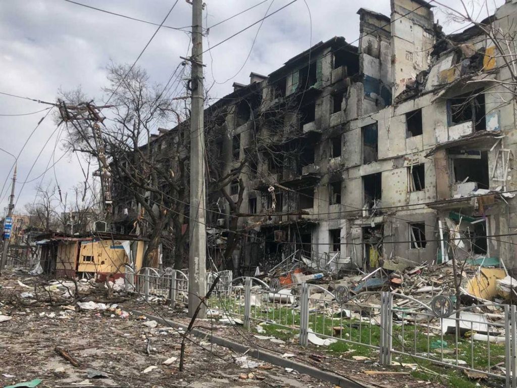 The apartment block where Ivan lived has been bombed