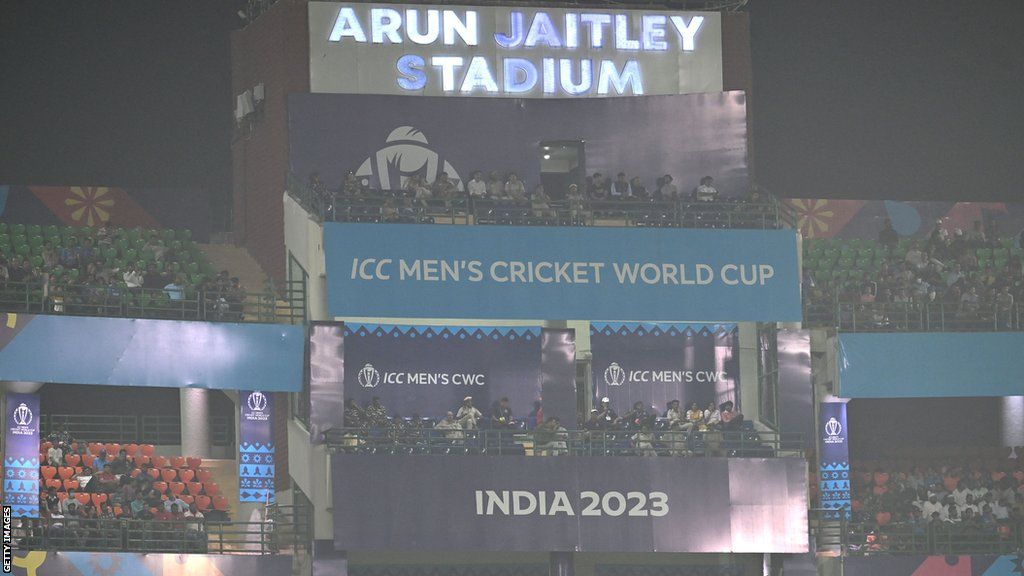 The Arun Jaitley stadium in Delhi covered in smog during Bangladesh against Sri Lanka