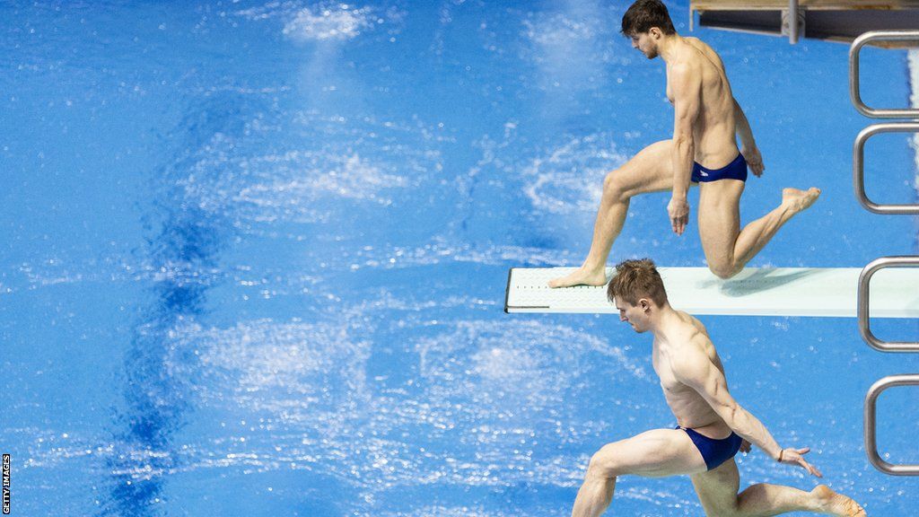 Jack Laugher and Anthony Harding on the diving boards