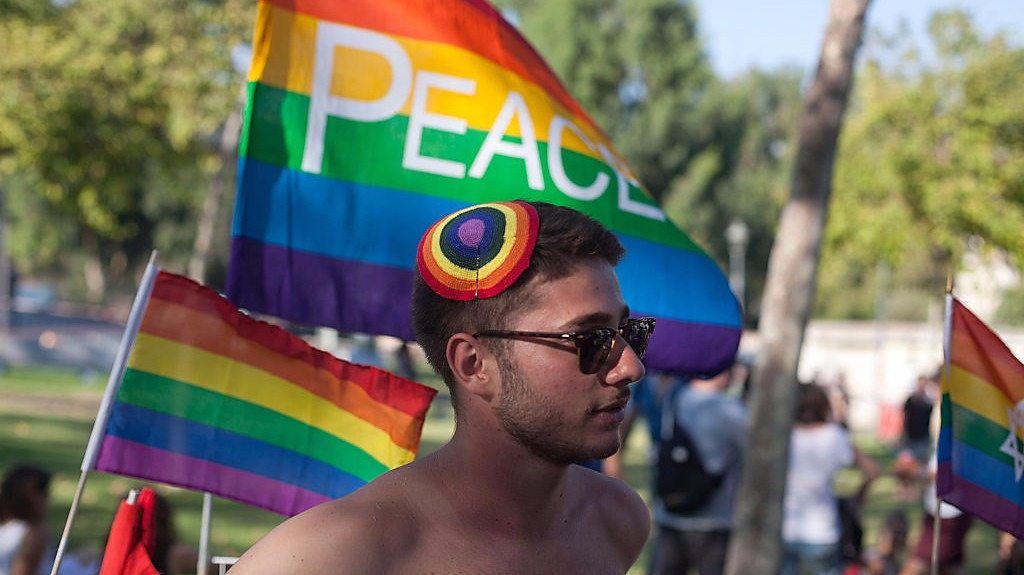 Participant in LGBT parade in Jerusalem (file photo)