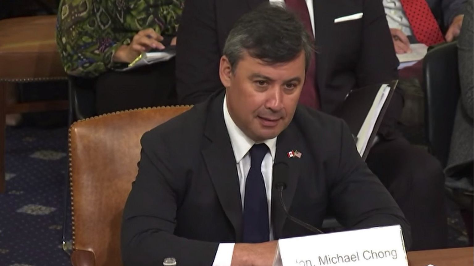 Photo of Michael Chong testifying before the Congressional-Executive Commission on China
