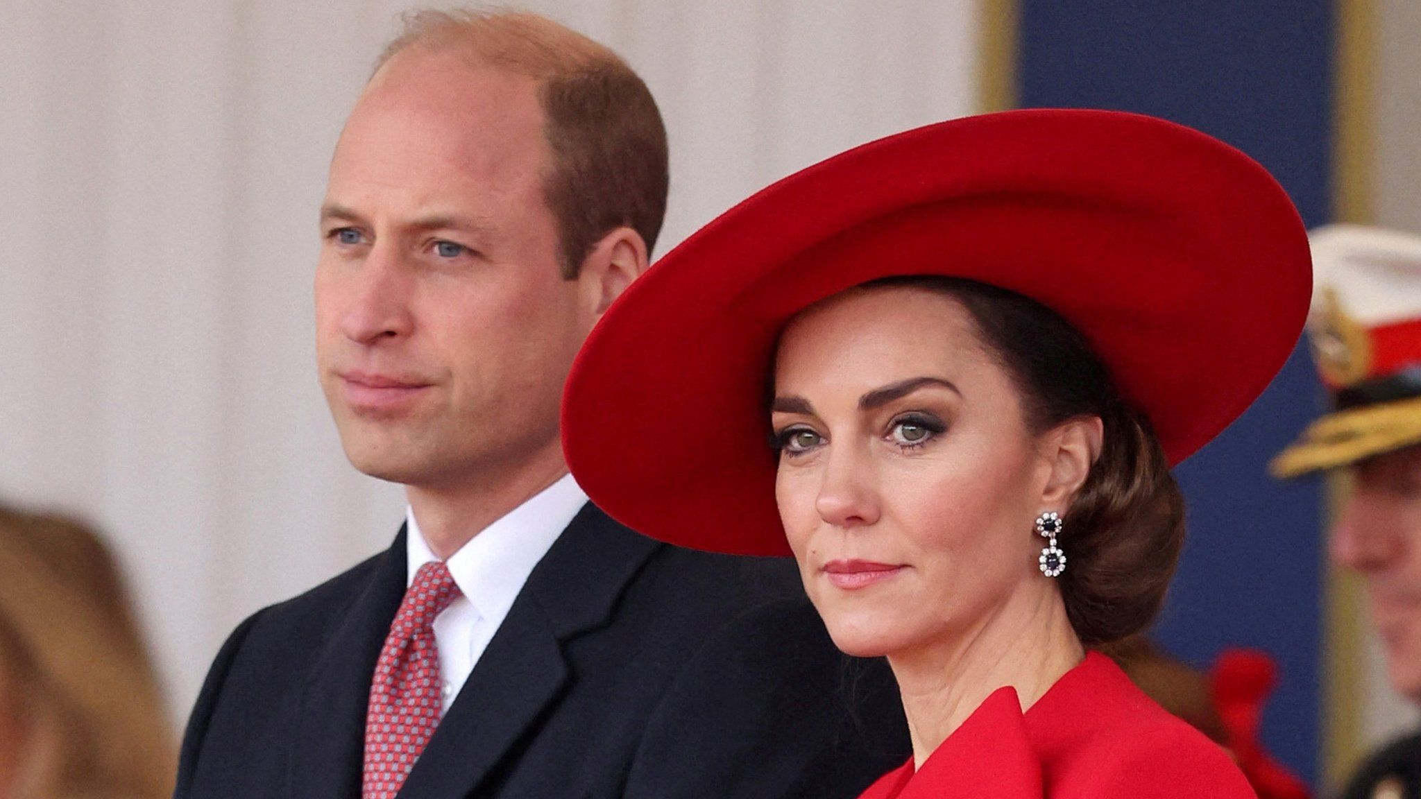 Britain's Prince William, Prince of Wales and Catherine, Princess of Wales attend a ceremonial welcome for The President and the First Lady of the Republic of Korea at Horse Guards Parade, in London, Britain on November 21, 2023