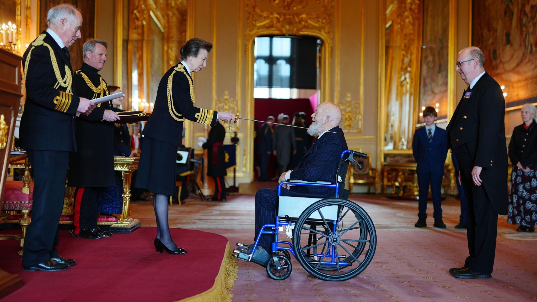 Sir Michael was knighted in a ceremony with the Princess Royal
