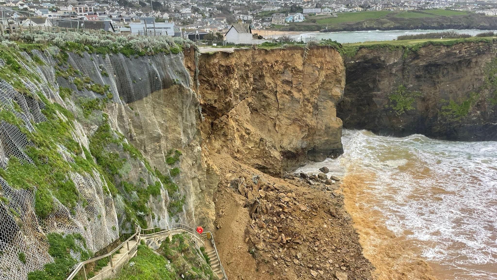 Cliff fall at Whipsiderry beach