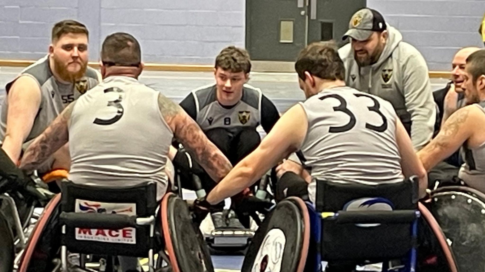 Tristan training in wheelchair rugby