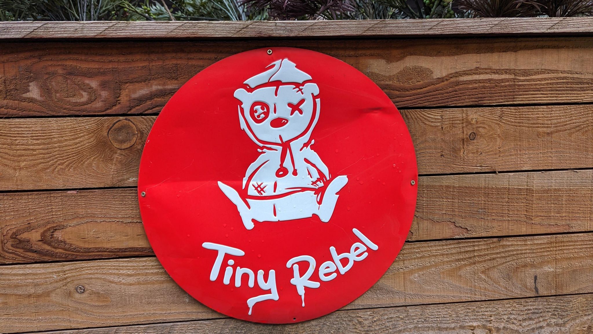 The Tiny Rebel logo outside its bar in Newport