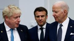 Boris Johnson, Joe Biden and Emmanuel Macron