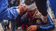 Раненый участник протеста в Куско