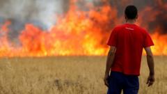 Пожары из-за жары в Европе.