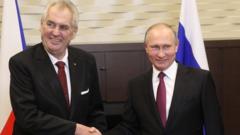 президент Чехии Милош Земан с президентом России Владимиром Путиным