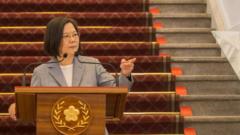 Президент Цай Инвэнь ь выступила на пресс-конференции в президентском дворце