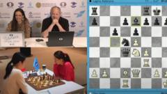 A screenshot from the FIDE Chess YouTube channel of the round 9