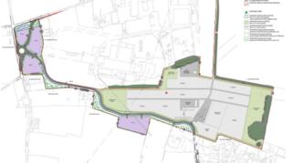 The site plan for the proposed vehicle recycling centre