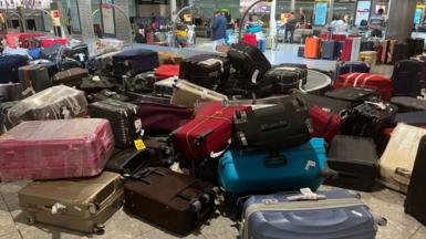 Unclaimed luggage at London Heathrow last month