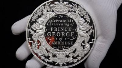 One of the commemorative coins