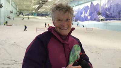 Norma Peace is 75 and snowboards