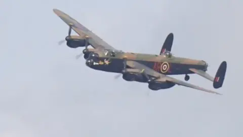 Lancaster bomber in flight