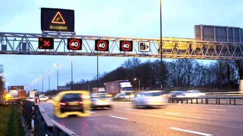A smart motorway during a crash