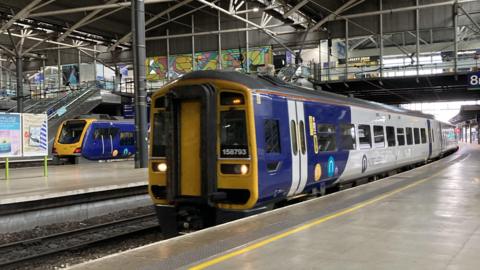 A Northern train at Leeds Station 