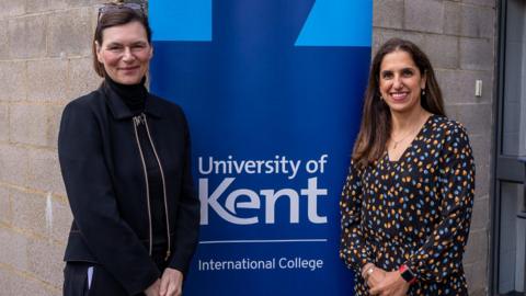University of Kent Vice-Chancellor and President Professor Karen Cox and Lil Bremermann-Richard from the OIEG at the IC opening