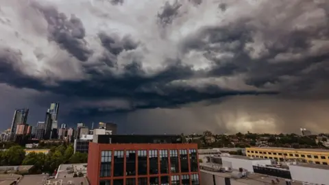 Storm clouds over Melbourne. Australia